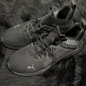 Puma Black Mesh Athletic Shoes